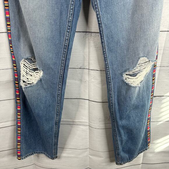 Ramy Brook Womens size 26 Rosie Distressed Boyfriend Embroidered Jeans - Picture 7 of 11